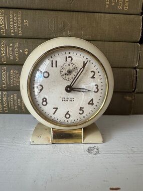 Baby Ben Westclox Cream and Gold Vintage-Style Wall Clock